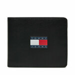 Velika moška denarnica Tommy Jeans Tjm Archive Leather Cc Coin AM0AM12441 Črna