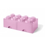 LEGO škatla za shranjevanje 8 - s predali svetlo roza 250 x 500 x 180 mm