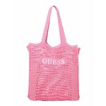 Torba za plažo Guess roza barva, E4GZ09 WG4X0 - roza. Velika torba za plažo iz kolekcije Guess. Model brez zapenjanja, izdelan iz tekstilnega materiala.