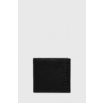 Usnjena denarnica Barbour moški, črna barva - črna. Mala denarnica iz kolekcije Barbour. Model izdelan iz naravnega usnja.