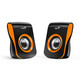 Genius SP-Q180O zvočniki, 2.0, brezžični, oranžni/črni USB