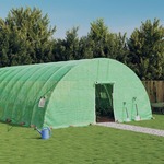 vidaXL Rastlinjak z jeklenim ogrodjem zelen 60 m² 10x6x2,85 m