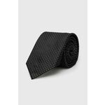Svilena kravata BOSS črna barva - črna. Kravata iz kolekcije BOSS. Model izdelan iz vzorčaste, svilene tkanine.