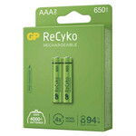 GP ReCyko HR03 (AAA) polnilna baterija, 650 mAh, 2 kosa
