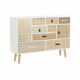 NEW Kredenca DKD Home Decor Bela Naraven Les pavlovnije 95 x 26 x 67,5 cm