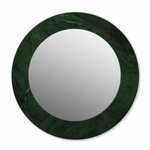 tulup.si Okroglo stensko okrasno ogledalo Zeleni marmor fi 90 cm