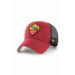 Kapa s šiltom 47 brand AS Roma rdeča barva - rdeča. Kapa s šiltom vrste baseball iz kolekcije 47 brand. Model izdelan iz materiala z nalepko.