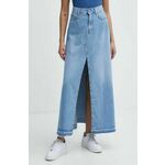 Jeans krilo Pepe Jeans MAXI SKIRT HW SKY REG PL901130R - modra. Krilo iz kolekcije Pepe Jeans, izdelano iz enobarvne tkanine. Model iz izjemno udobne bombažne tkanine.