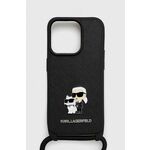 Etui za telefon Karl Lagerfeld iPhone 15 Pro 6.1 črna barva - črna. Etui za IPhone iz kolekcije Karl Lagerfeld. Model izdelan iz plastike.