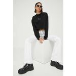 Pulover Karl Lagerfeld Jeans ženska, črna barva - črna. Pulover iz kolekcije Karl Lagerfeld Jeans, izdelan iz elastične pletenine. Model z mehko oblazinjeno sredino zagotavlja mehkobo in dodatno toploto.