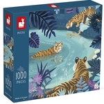 Janod Art puzzle Tigri ob polni luni 1000 kos