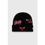 Kapa New Era črna barva, CHICAGO BULLS - črna. Kapa iz kolekcije New Era. Model izdelan iz pletenine z okrasnimi vstavki.