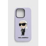 Karl Lagerfeld iphone 14 pro 6,1" trdi ovitek vijoličast/prsni silikon ikonik