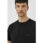 Bombažna kratka majica Bomboogie moški, črna barva - črna. Kratka majica iz kolekcije Bomboogie, izdelana iz enobarvne pletenine. Model iz zračne bombažne tkanine.