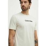 Bombažna kratka majica Calvin Klein moška, bež barva, K10K113118 - bež. Kratka majica iz kolekcije Calvin Klein, izdelana iz elastične pletenine. Model iz zračne bombažne tkanine.