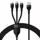 slomart baseus flash series ii kabel usb - usb type c / lightning / micro usb 100 w 1,2 m črn (cass030001)