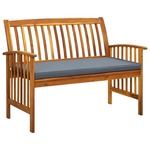 Greatstore Vrtna klop z blazino 119 cm trden akacijev les