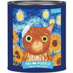 WEBHIDDENBRAND MUDPUPPY Puzzle v pločevinki Artsy Cats: Vincat Van Gogh 100 kosov