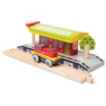 Električna lokomotiva Bigjigs Rail, rdeča močna