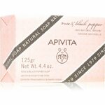 Apivita Natural Soap Rose &amp; Black Pepper čistilno trdo milo 125 g