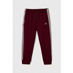 Bombažen spodnji del trenirke adidas bordo barva - bordo. Spodnji del trenirke iz kolekcije adidas. Model izdelan iz pletenine z aplikacijo. Model iz izjemno udobne bombažne tkanine.