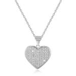 Beneto Srebrna ogrlica s srcem AGS122 / 48 (veriga, obesek) srebro 925/1000