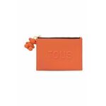 Denarnica Tous ženski, oranžna barva - oranžna. Mala denarnica iz kolekcije Tous. Model izdelan iz ekološkega usnja.