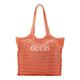 Torba za plažo Guess oranžna barva, E4GZ09 WG4X0 - oranžna. Velika torba za plažo iz kolekcije Guess. Model brez zapenjanja, izdelan iz tekstilnega materiala.