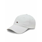 Tommy Hilfiger Kapa s šiltom Essential Flag Soft Cap AW0AW16050 Bela