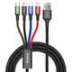 BASEUS Fast 4v1 kabel za polnjenje Lightning (2×), Type-C, Micro USB 3,5 A, CA1T4-A01, 1,2 m, črn