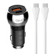 LDNIO avtomobilski polnilec ldnio c1 usb, usb-c + kabel usb-c - usb-c