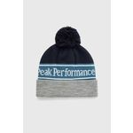 Kapa Peak Performance siva barva - siva. Kapa iz kolekcije Peak Performance. Model izdelan iz vzorčaste pletenine.