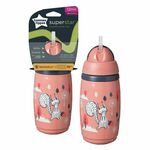 Tommee Tippee Lonček Superstar, termo, s slamico, 266 ml, 12m+, roza