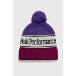 Kapa Peak Performance črna barva - vijolična. Kapa iz kolekcije Peak Performance. Model izdelan iz vzorčaste pletenine. Izjemno udoben material.