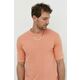 Bombažna kratka majica Drykorn moški, oranžna barva - oranžna. Kratka majica iz kolekcije Drykorn, izdelana iz tanke, elastične pletenine. Model iz zračne bombažne tkanine.