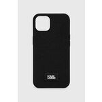 Karl Lagerfeld iphone 13 6,1" trdi ovitek black/black saffiano plaque