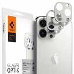 Spigen Optik.Tr 2x zaščitno steklo za kameru za iPhone 13 Pro / 13 Pro Max, srebrna