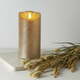 Voščena LED sveča v zlati barvi Star Trading Flamme Rustic, višina 15 cm