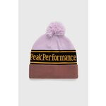 Kapa Peak Performance vijolična barva - vijolična. Kapa iz kolekcije Peak Performance. Model izdelan iz vzorčaste pletenine.