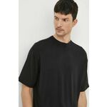 Majica iz mešanice svile Calvin Klein črna barva - črna. Kratka majica iz kolekcije Calvin Klein, izdelana iz debele, zelo elastične pletenine. Model iz mehke in na otip prijetne tkanine.