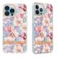 Gumiran ovitek (TPUP) za Apple iPhone 14 Pro, flowers, roza