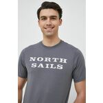 Bombažna kratka majica North Sails siva barva - siva. Lahkotna kratka majica iz kolekcije North Sails. Model izdelan iz tanke, elastične pletenine. Nežen material, prijeten na dotik.