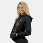 Nebbia Classic Zip-Up Hoodie INTENSE Signature Black/Gold S Trenirka za fitnes