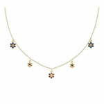 PDPAOLA Pozlačena cvetlična ogrlica za mamo in hčer LES FILLES Zlata CO01-237-U srebro 925/1000