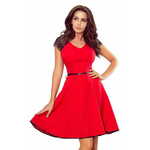 Numoco Ženska obleka 254-2, črno-rdeča, M
