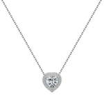 Brilio Silver Elegantna srebrna ogrlica s prozornimi cirkoni Heart NCL23W srebro 925/1000
