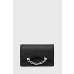 Usnjena denarnica Karl Lagerfeld ženska, črna barva, 245W3210 - črna. Mala denarnica iz kolekcije Karl Lagerfeld. Model izdelan iz naravnega usnja.