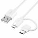 Samsung EP-DG930DWE podatkovni kabel Combo Type C ali MicroUSB na USB, bel