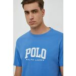 Bombažna kratka majica Polo Ralph Lauren moški - modra. Lahkotna majica iz kolekcije Polo Ralph Lauren, izdelana iz tanke, elastične pletenine. Model iz izjemno udobne bombažne tkanine.