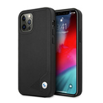 Bmw etui bmhcp12lrcdpk iphone 12 pro max 6,7; črna trda torbica leather deboss